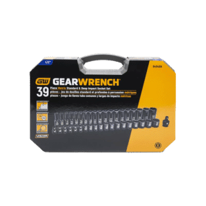 GEARWRENCH 39 Piece 1/2inch Drive 6 Point Impact Socket Set, Standard & Deep, Metric - 84948N